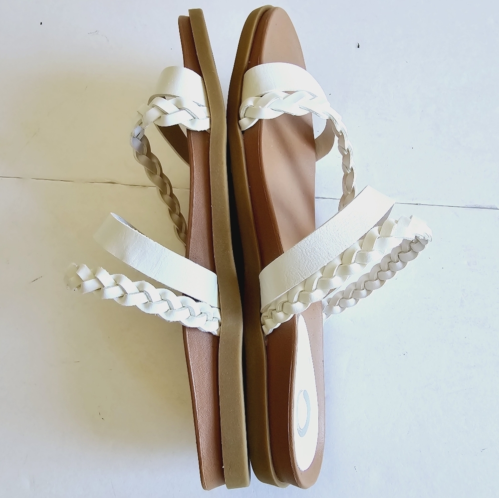 Journee Collection Collette Women's White Tan Sandals Size 9 - Picture 8 of 15
